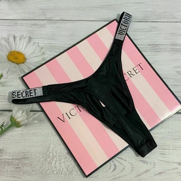 ⚡️ LAST CHANCE ⚡️NWT🖤 VS Rhinestone Shine Thong - Picture 2 of 12